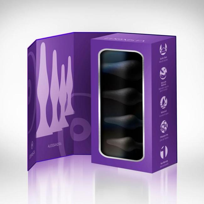 Edonista Alessandra 4Pc Anal Plug Set Black  image 2