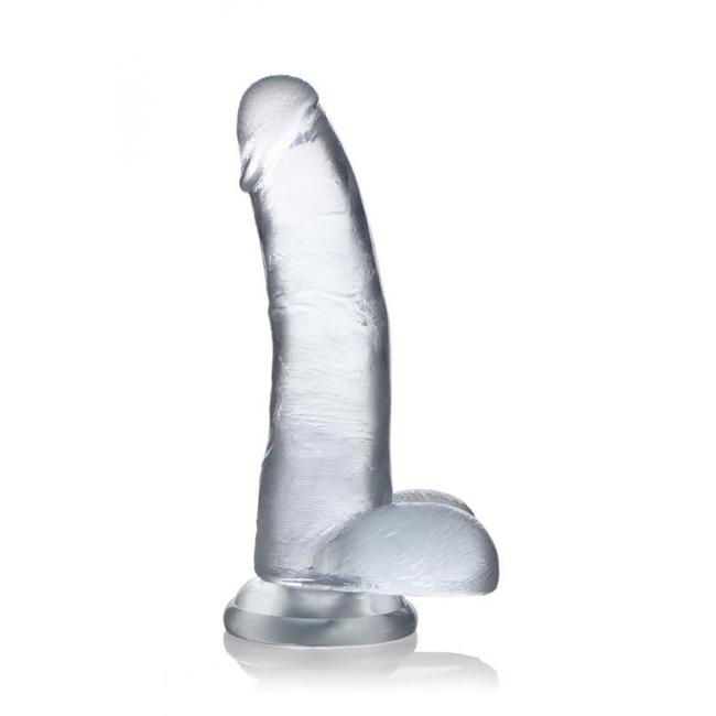 Jock C-Thru 8In Clear Dildo W/ Balls Tpe  image 1