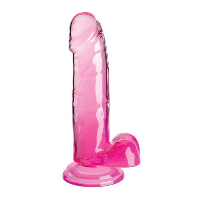 King Cock Clear 7In W/ Balls Pink  image 2