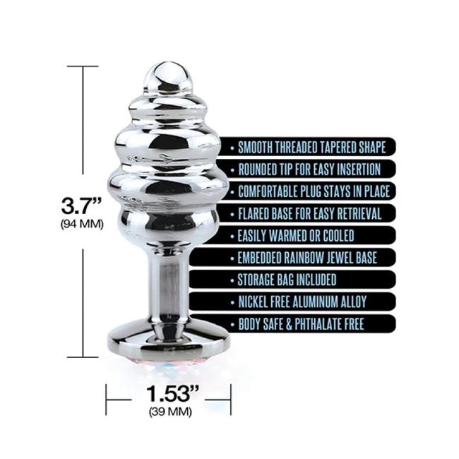 Nixie Honey Dipper Large Ribbed Stainless Steel Plug  image 3