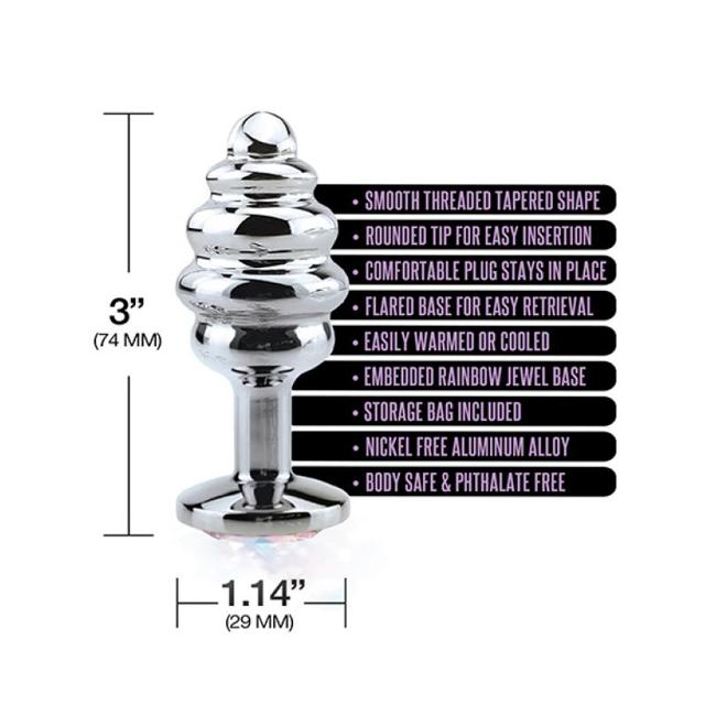 Nixie Honey Dipper Small Ribbed Stainless Steel Plug  image 3