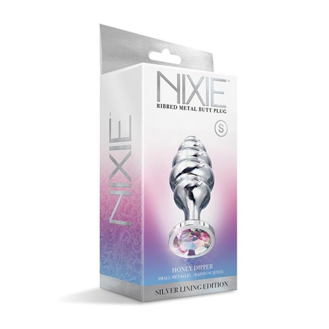 Nixie Honey Dipper Small Ribbed Stainless Steel Plug  image 4