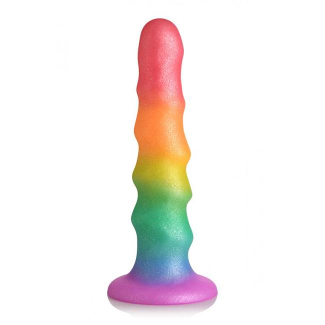 Simply Sweet 6.5In Zigzag Rainbow Dildo  image 1