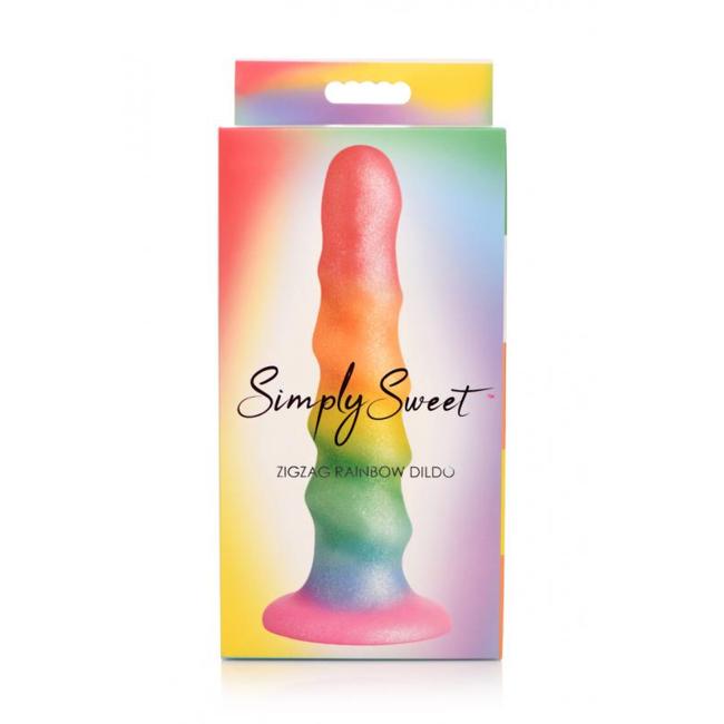 Simply Sweet 6.5In Zigzag Rainbow Dildo  image 2